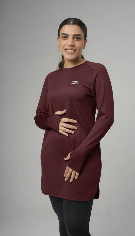 Essential training top-Deep burgundy