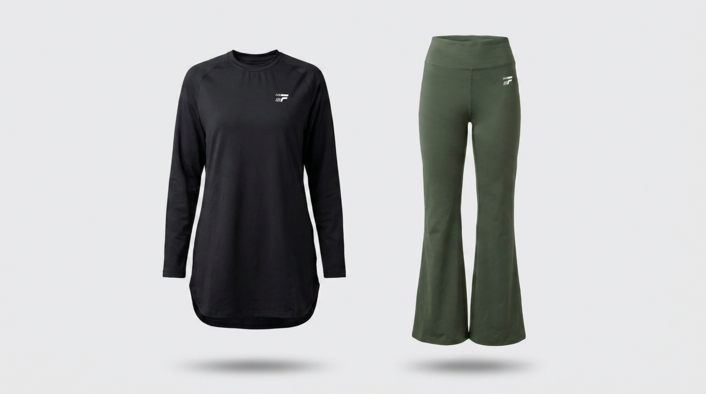Essential set - Black with Army green
