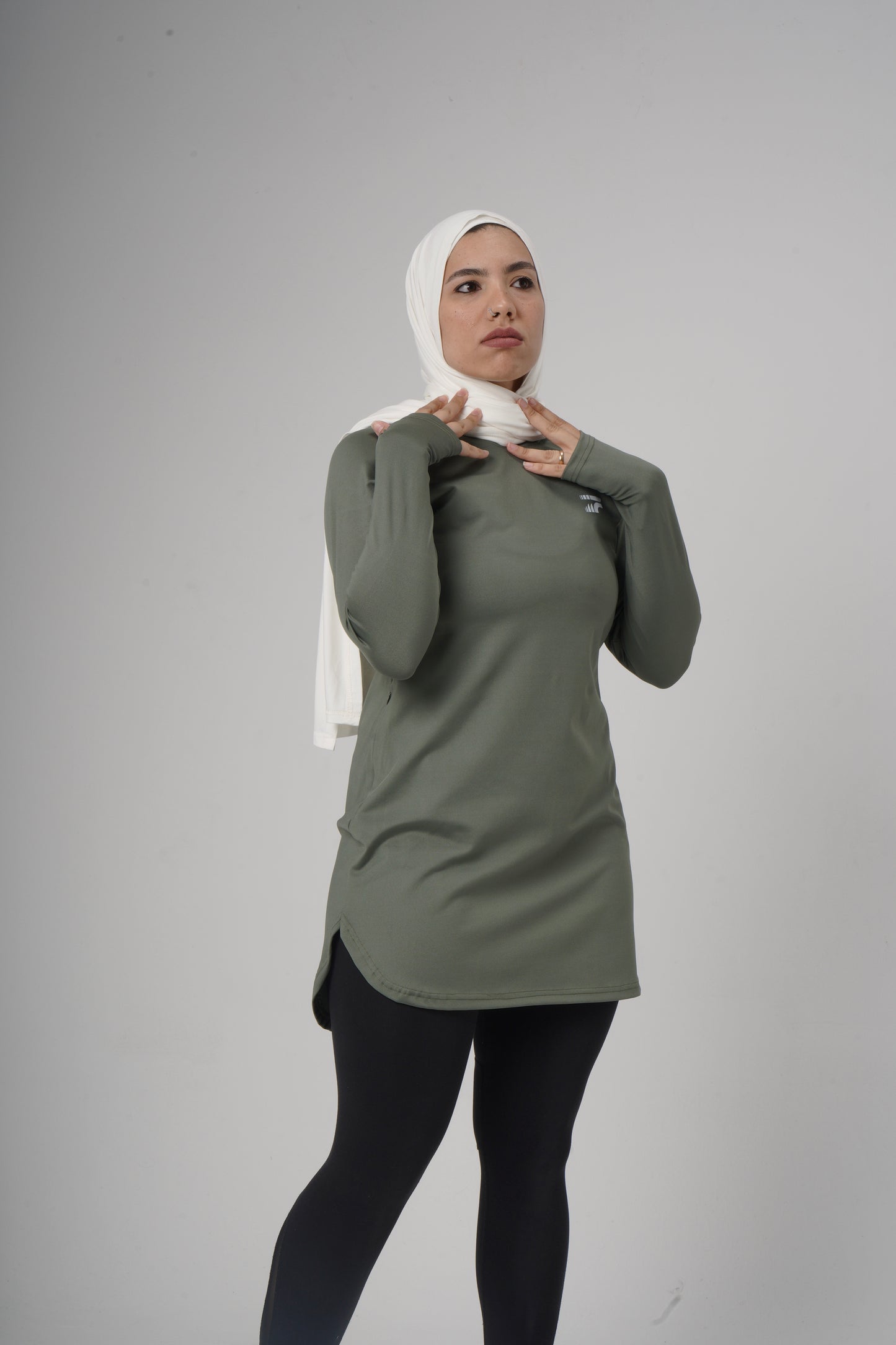 Essential training top -Olive