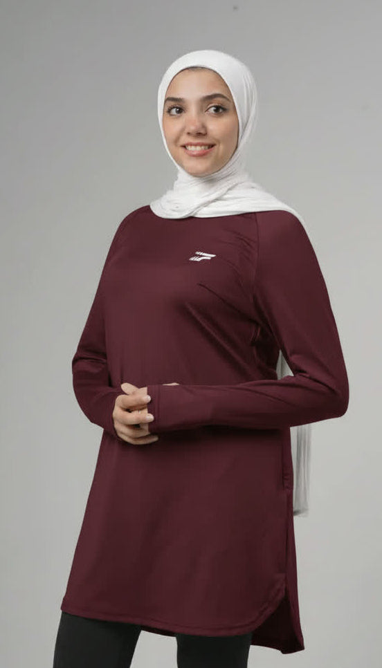 Essential training top-Deep burgundy