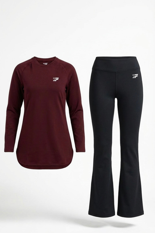 Essential set- Deep burgundy with Black