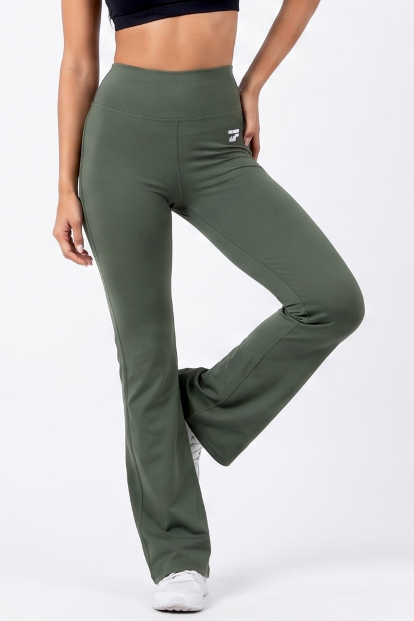 Premium Flare Yoga Pants -Army green