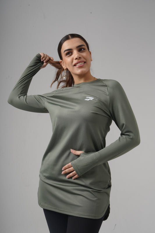 Essential training top -Olive