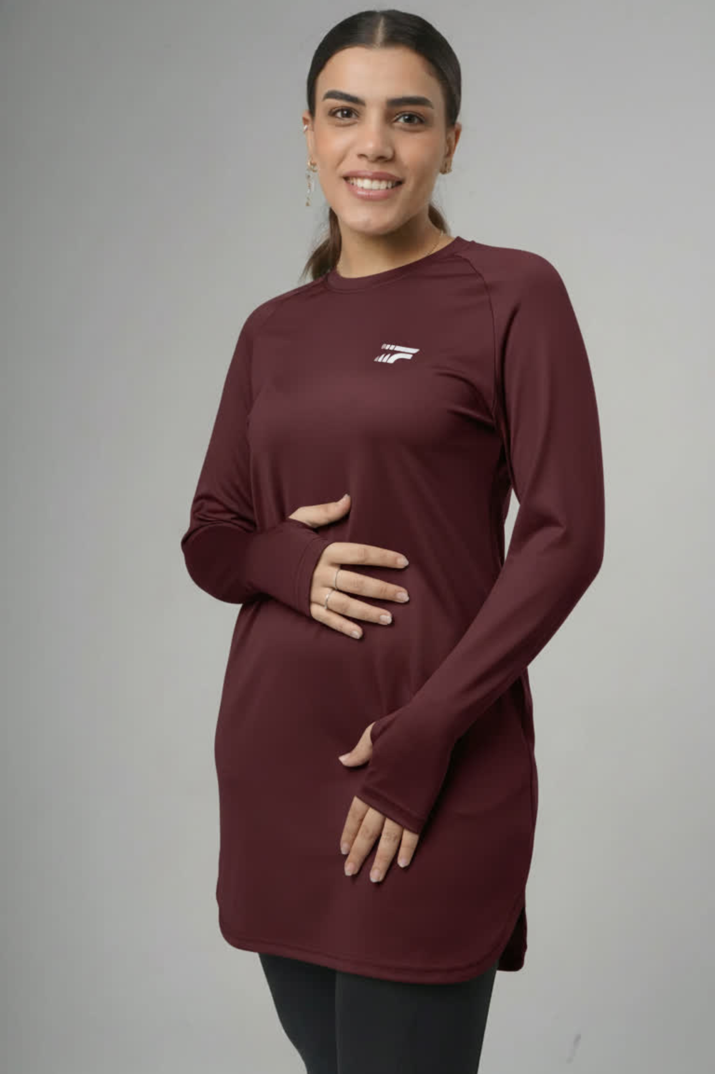 Essential training top-Deep burgundy