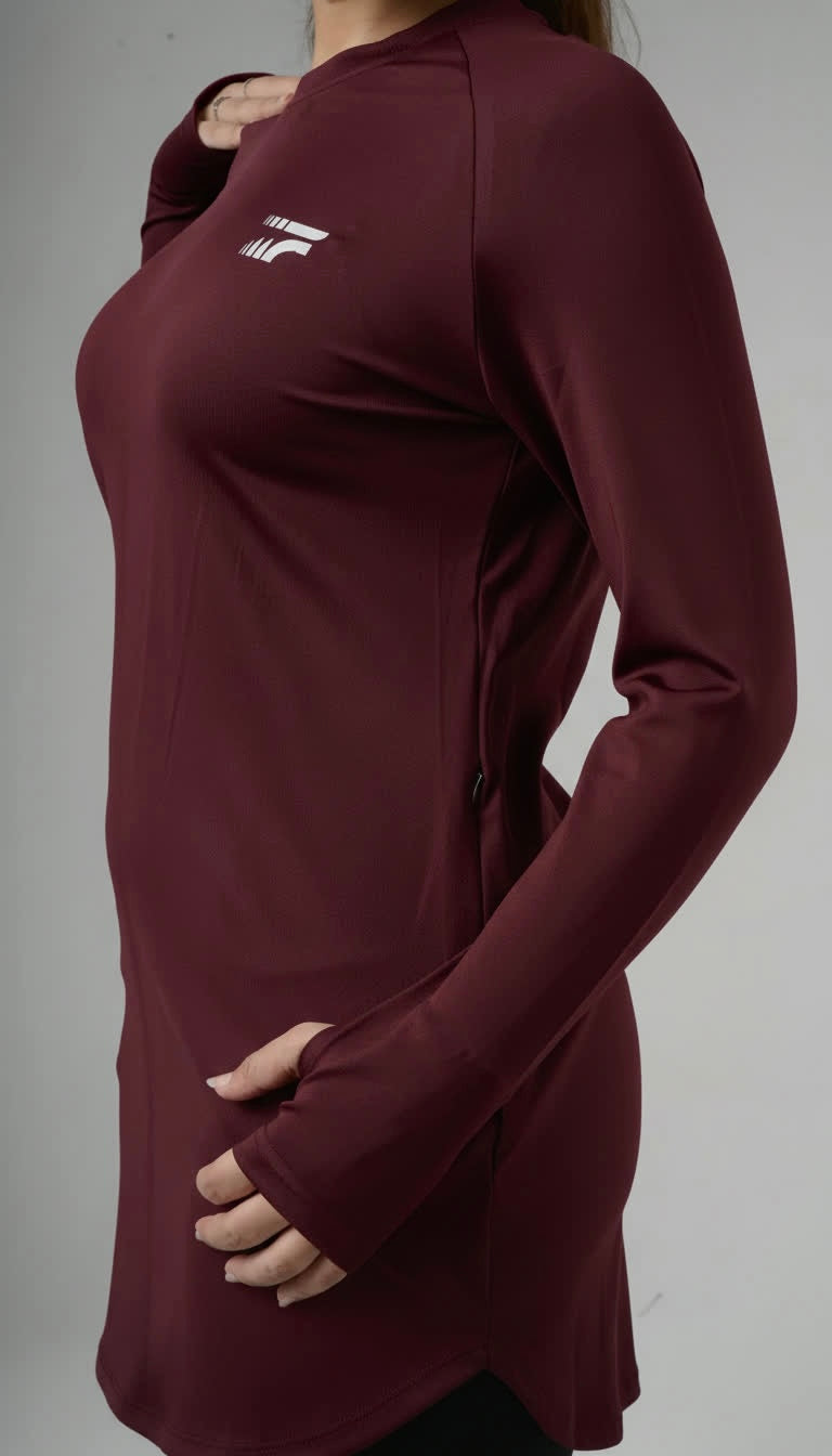 Essential training top-Deep burgundy