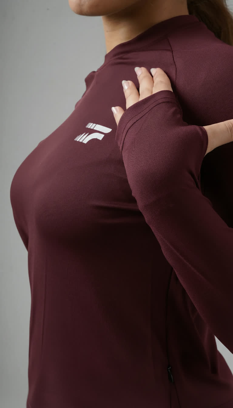 Essential training top-Deep burgundy