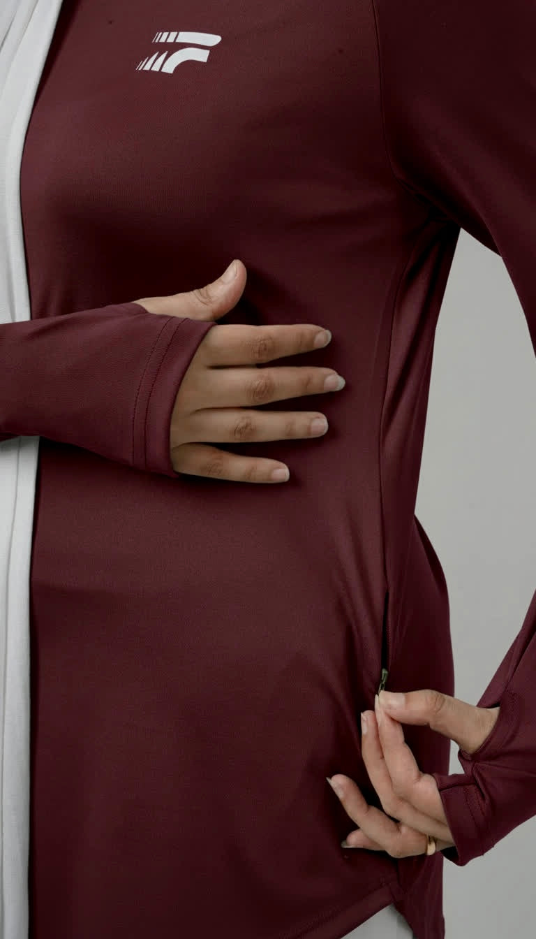 Essential training top-Deep burgundy